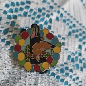 DISNEY UP Multicolor Doberman Enamel Pin - Black, Tan, Red, Yellow, Blue, Green